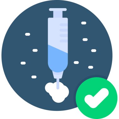 Şırınga aşı simgesi düz biçimde