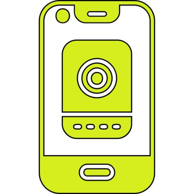 Cep telefonunun basit simgesi, vektör illüstrasyonu