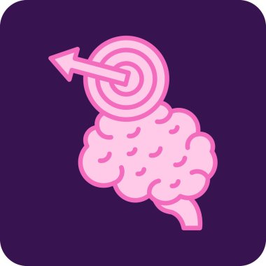 Beyin. Web simgesi basit illüstrasyon