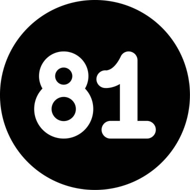 8 numaralı simge, basit siyah dizayn