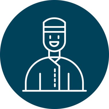 Müslüman adam ikonu. vektör illüstrasyonu