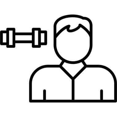 spor salonu ve fitness simgesi, satır biçimi