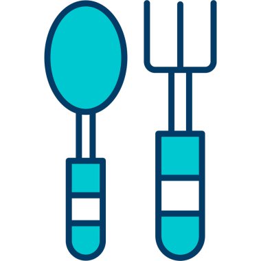 Çatal bıçak. Web simgesi basit illüstrasyon