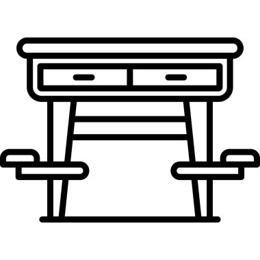 Yedek kulübesinde. Ağ için sandalye vektör sembolünün özet çizimi