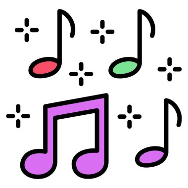 Müzik. Web simgesi basit illüstrasyon