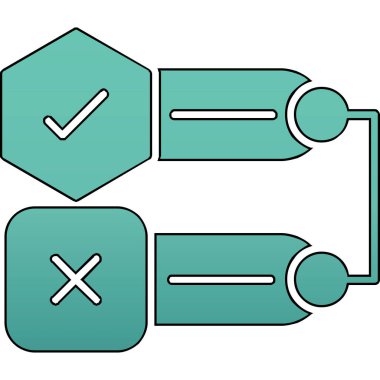 Yeşil, mavi ve siyah ikonun vektör illüstrasyonu