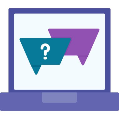 Soru işareti vektör illüstrasyon tasarımlı bilgisayar ekranı