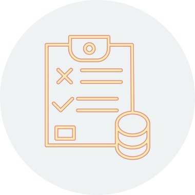 Liste simgesi olan pano. İnce çizgi çizimi. izole edilmiş çember çizgisi