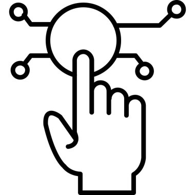 işaret parmağı simgesi ana hat biçiminde