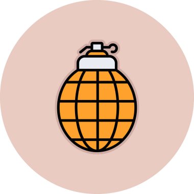 Noel balosu ikonu. Web tasarımı için kış topu vektör simgesinin düz çizimi