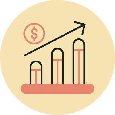 İş ve finans simgesinin vektör illüstrasyonu