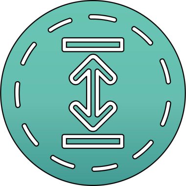 Bir dairenin mavi ve beyaz ikonunun vektör çizimi