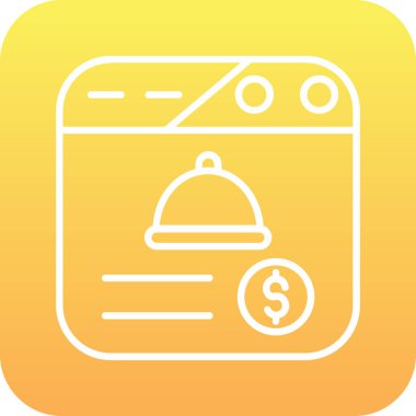 Dolar vektör renk çizgisi simgesi