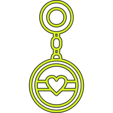 yeşil anahtar kalp simgesi, özet biçimi