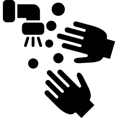 Tıbbi eldiven ikonu olan eller, vektör illüstrasyon tasarımı