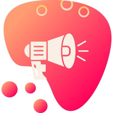 Konuşma baloncuklu megafonun vektör çizimi