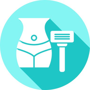 Bir tarak ve fırça ile kadın vücudu, düz ikon, vektör illüstrasyonu