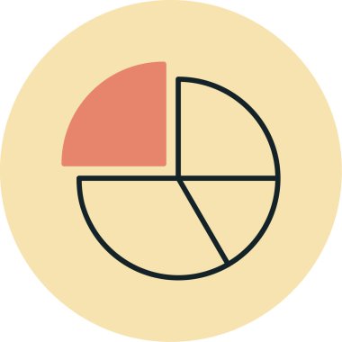 Pasta Çizelgesi Düz Vektör Simgesi Tasarımı