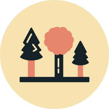 Modern ağaç simgesinin vektör illüstrasyonu