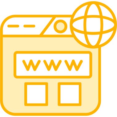 Tarayıcı web web simgesi ana hatlar biçiminde