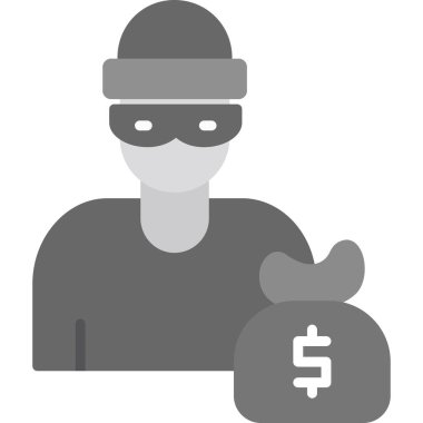 Hırsız ikonu, düz vektör illüstrasyon tasarımı.