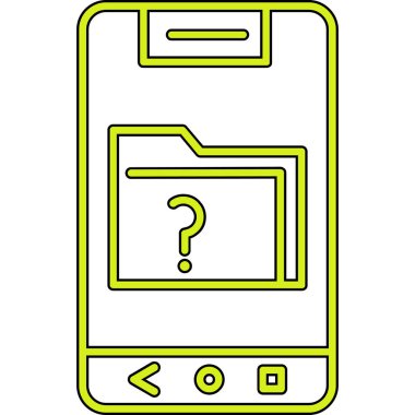 Soru işareti sembollü cep telefonu