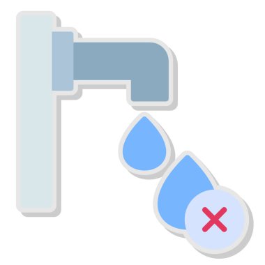 Su Kullanımı Kısıtlama Ağ simgesi, vektör illüstrasyonu