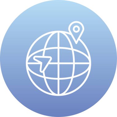 küresel dünya simgesi, basit vektör illüstrasyonu