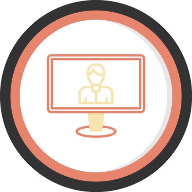 Bir dizüstü bilgisayar simgesinin vektör illüstrasyonu