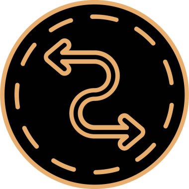 Bir yol simgesinin vektör illüstrasyonu