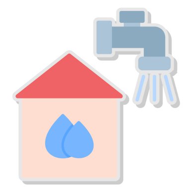 Su evi ikonu. Beyaz arkaplanda izole edilmiş web tasarımı için su evi vektör simgelerinin basit çizimi