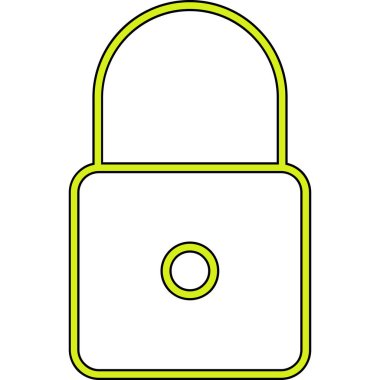 Asma kilit. Web simgesi basit illüstrasyon