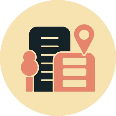 Konum broşlu konum haritasının vektör simgesi