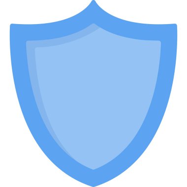 Beyaz arkaplanda izole edilmiş kalkan simgesi ve vektör illüstrasyonu