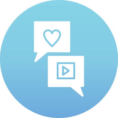 sohbet kalp ikonu vektör illüstrasyon grafik tasarımı