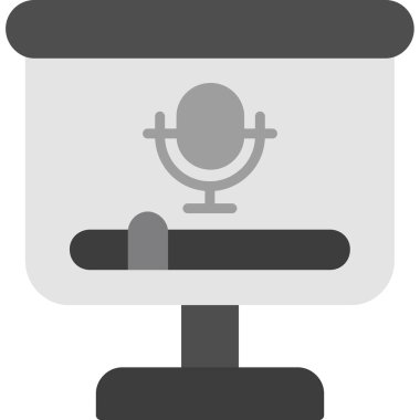 mikrofon simgesi, vektör illüstrasyonu