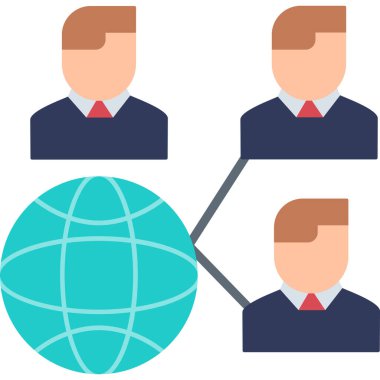 küresel iş kutsal kişilerin resmi, vektör çizim