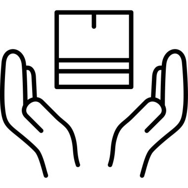 Kart simgesi ile el, vektör illüstrasyonu