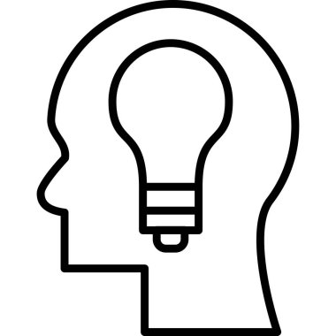 fikir ampul simgesi, vektör çizim