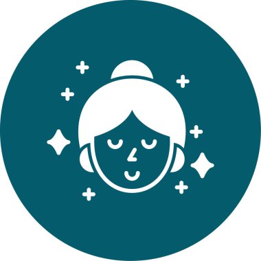 kız baş portresi simgesi düz stil