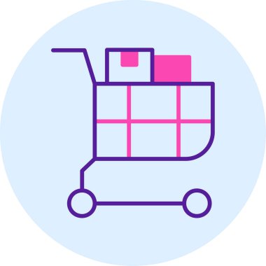 Tramvaylı bir alışveriş arabasının vektör çizimi