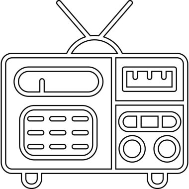 retro televizyon simgesi, özet biçimi