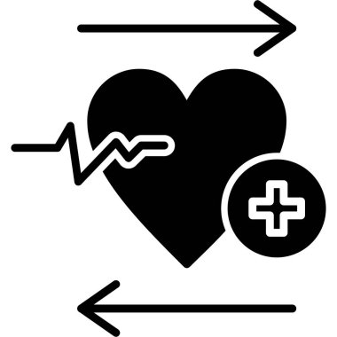 Kalp atışı kalp atışı, kardiyogram vektör çizimi.