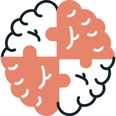 Beyin ikonu. vektör illüstrasyonu