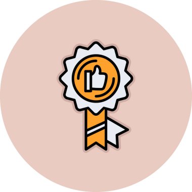 Kurdele çıkartmalı madalya izole edilmiş ikon vektör illüstrasyon tasarımı