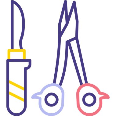 Makas. Web simgesi basit illüstrasyon