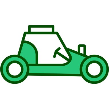 Yeşil ve beyaz yeşil ikonun vektör illüstrasyonu