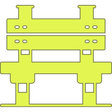 Beyaz arka planda izole edilmiş yeşil Japon kapı ikonu. vektör illüstrasyonu