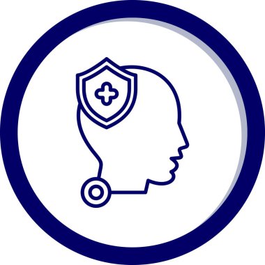 Kalkan simgesi olan doktor, vektör illüstrasyonu