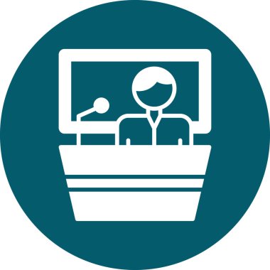 Konferans. Web simgesi basit illüstrasyon